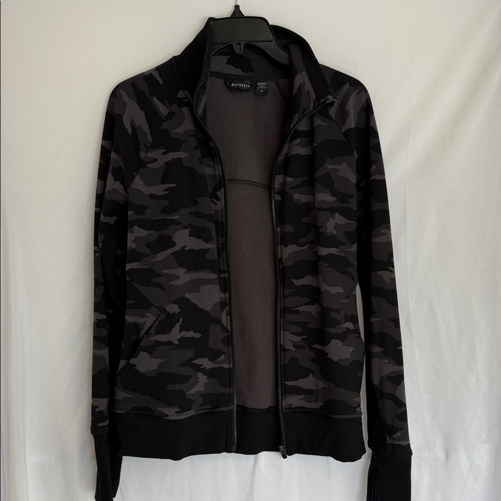 Athleta Black and Gray Camo Jacket